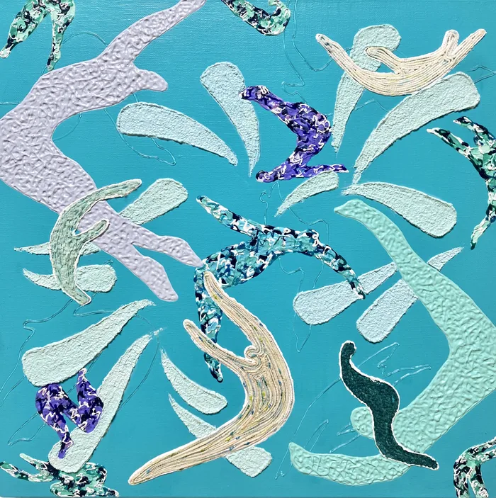 착색된 몸짓 — 실과 아크릴 회화